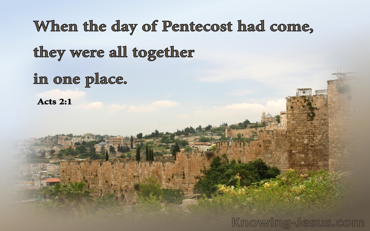 Acts 2:1 When The Day Of Pentecost Had Fully Come (blue)